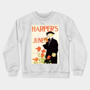 HARPER'S JUNE Magazine Cover by Edward Penfield Vintage Art Crewneck Sweatshirt